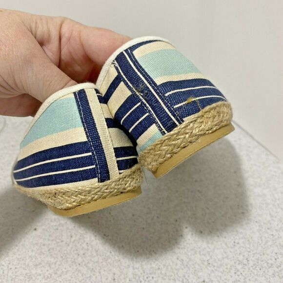NWT Serra espadrilles blue & natural striped canvas flats slip on shoes US 9M - Picture 4 of 8